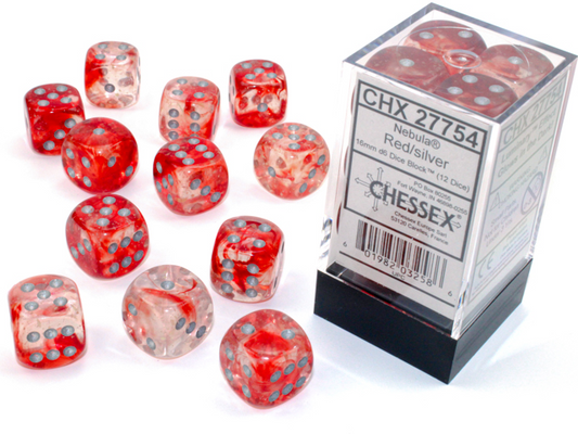 Chessex Luminary Nebula Red/Silver 12d6 16mm