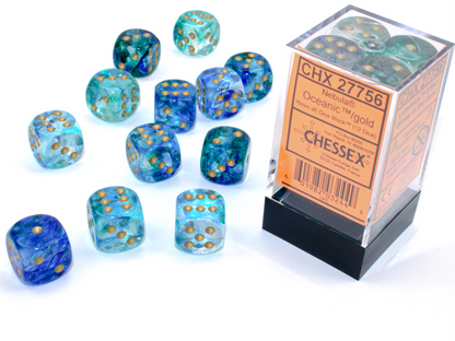 Chessex Luminary Nebula Oceanic/Gold 12d6 16mm