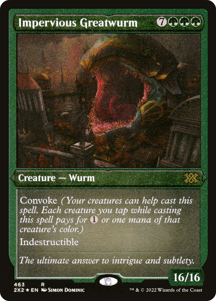 Impervious Greatwurm (463) Etched Foil - Double Masters 2022