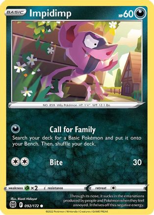 Impidimp (92) Reverse Holofoil - Brilliant Stars