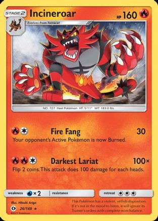 Incineroar (26) - Sun & Moon