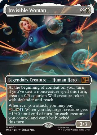 Invisible Woman (Borderless) (001) Foil - Commander: Marvel Super Heroes