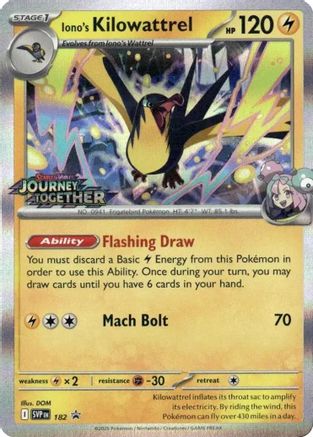 Iono's Kilowattrel (Prerelease) (182) Holofoil - Black Star Promos