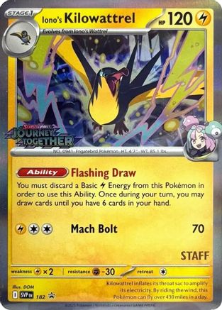 Iono's Kilowattrel (Prerelease) [Staff] (182) Holofoil - Black Star Promos