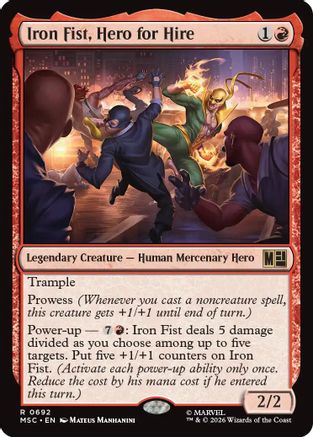 Iron Fist, Hero for Hire (692) - Commander: Marvel Super Heroes
