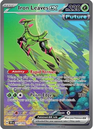 Iron Leaves ex (Alternate Full Art) (203) Holofoil - Temporal Forces