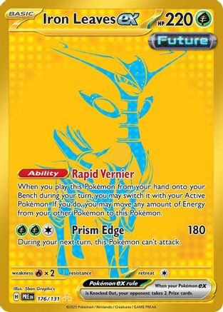 Iron Leaves ex (Gold) (176) Holofoil - Prismatic Evolutions