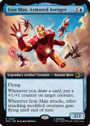Iron Man, Armored Avenger (Extended Art) (332) - Commander: Marvel Super Heroes
