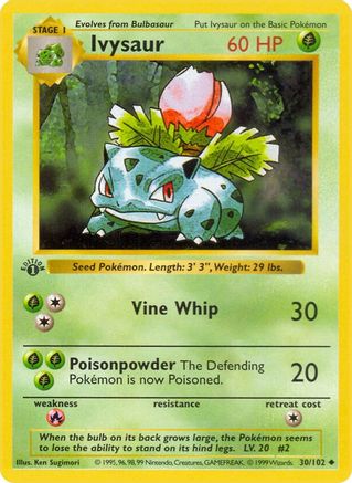 Ivysaur (30) (Unlimited) - Base Set (Shadowless)