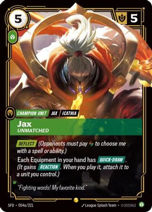 Jax – Unmatched (Alternate Art) (054a) Foil - Spiritforged