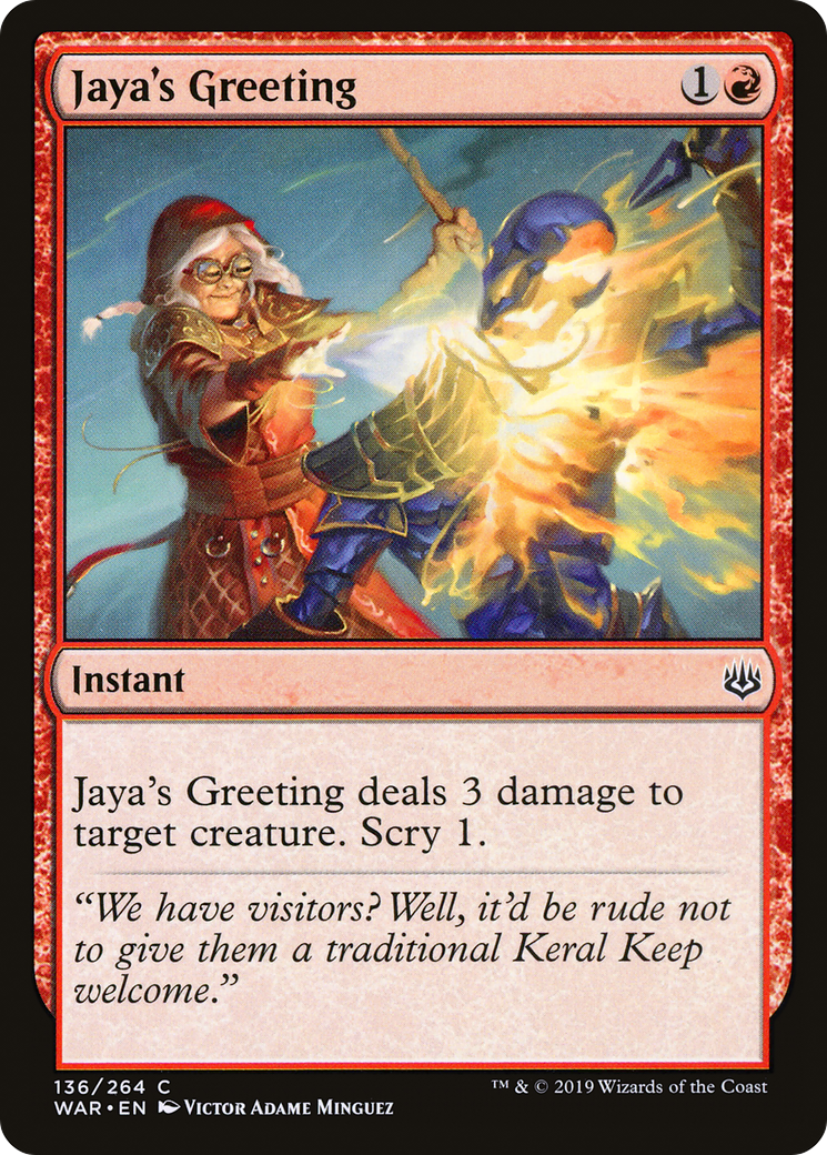 Jaya's Greeting (136) - War of the Spark Foil