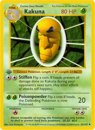 Kakuna (33) (1st Edition) - Base Set (Shadowless)