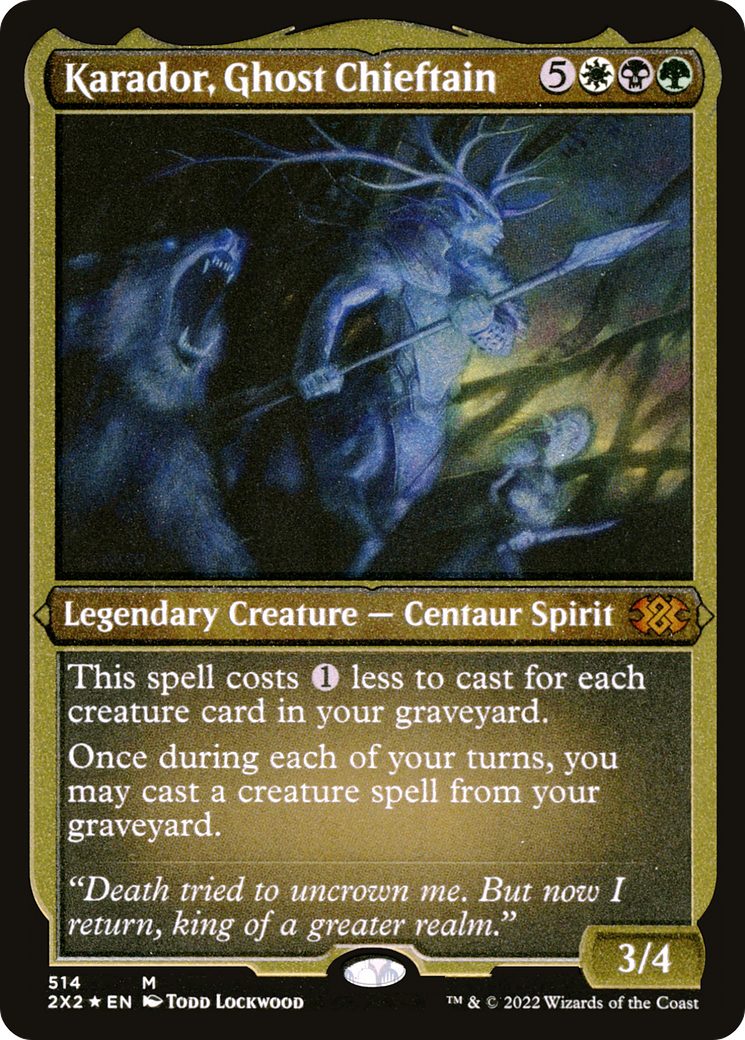 Karador, Ghost Chieftain (514) Etched Foil - Double Masters 2022
