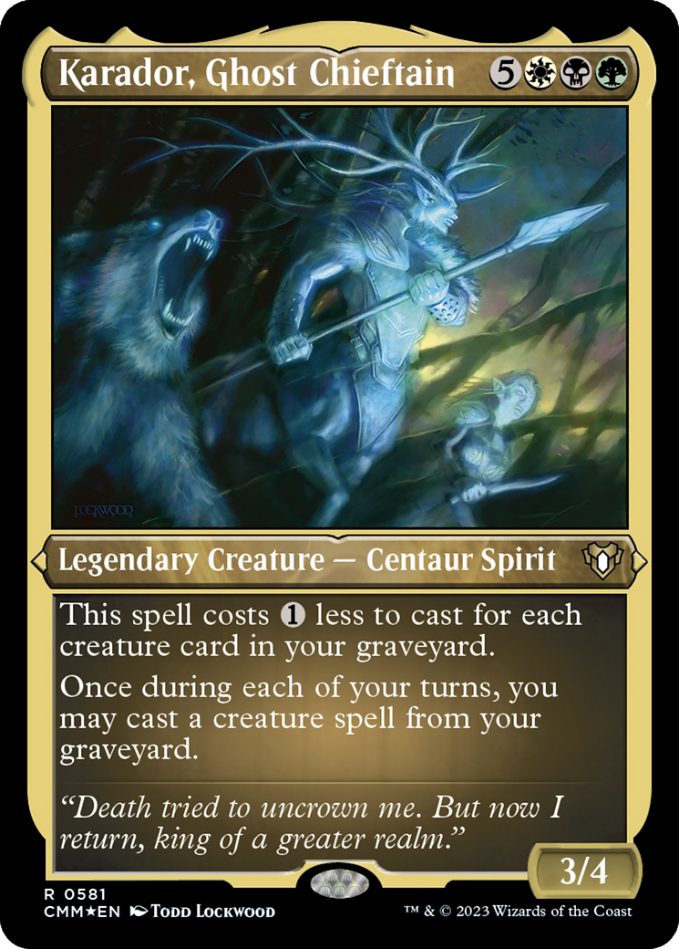 Karador, Ghost Chieftain (581) Etched Foil - Commander Masters