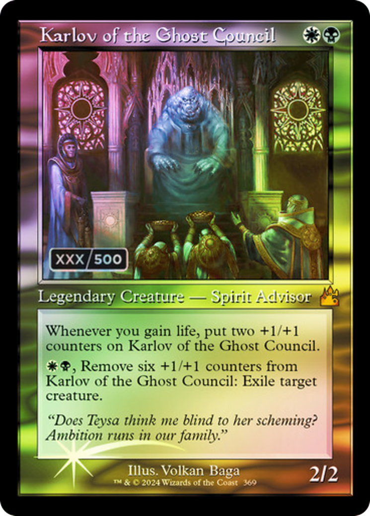 Karlov of the Ghost Council (Retro) (Serial Numbered) (369) Foil - Ravnica Remastered