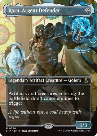 Karn, Argent Defender (Borderless Echoed Pairs) (320) Foil - Reality Fracture
