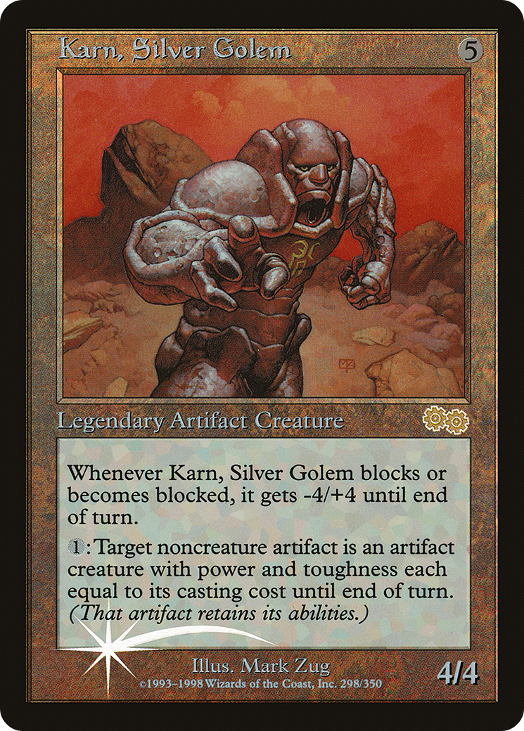 Karn, Silver Golem (USG-298) Foil - Arena League 1999
