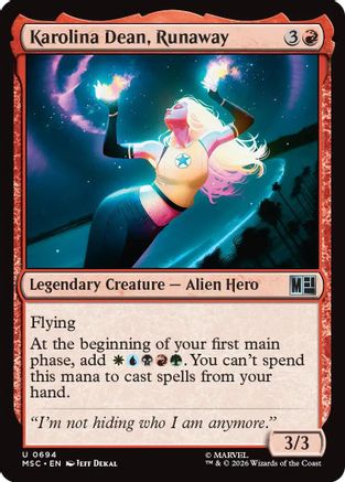 Karolina Dean, Runaway (694) - Commander: Marvel Super Heroes