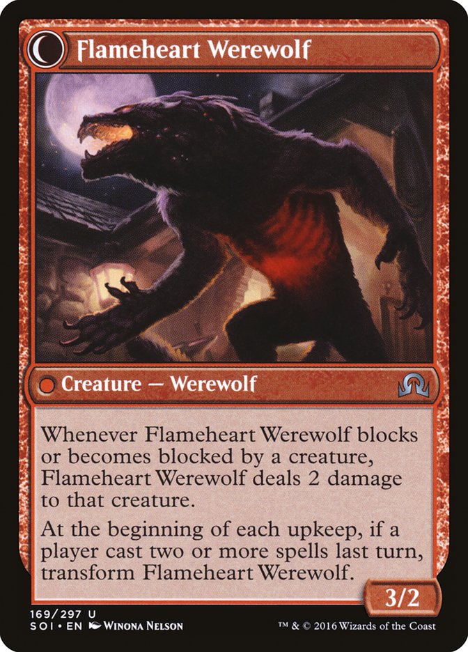 Kessig Forgemaster // Flameheart Werewolf (169) Foil - Shadows over Innistrad