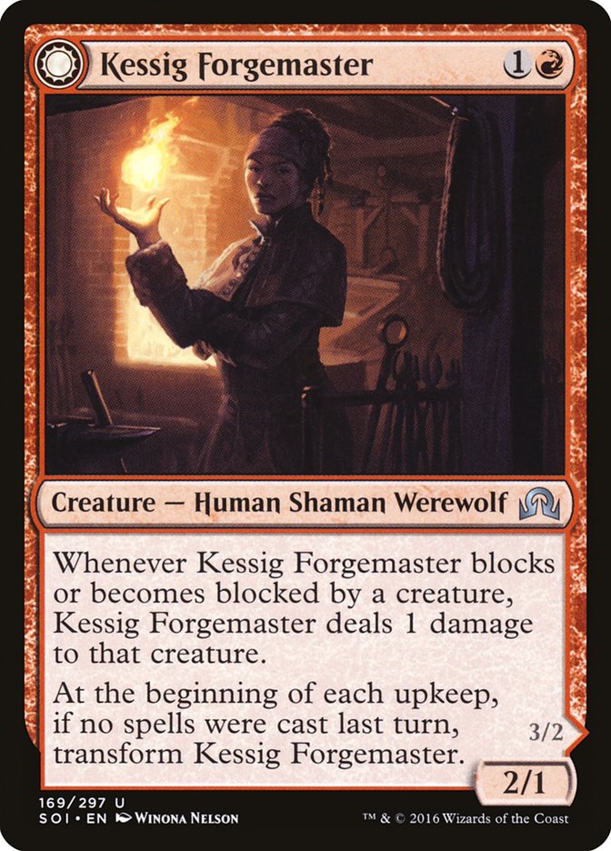 Kessig Forgemaster // Flameheart Werewolf (169) Foil - Shadows over Innistrad