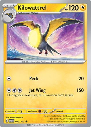 Kilowattrel (82) Reverse Holofoil - Paldea Evolved