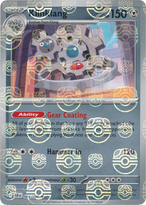 Klinklang (Master Ball Pattern) (63) Reverse Holofoil - Black Bolt