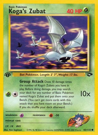 Koga's Zubat (83) (1st Edition) - Gym Challenge
