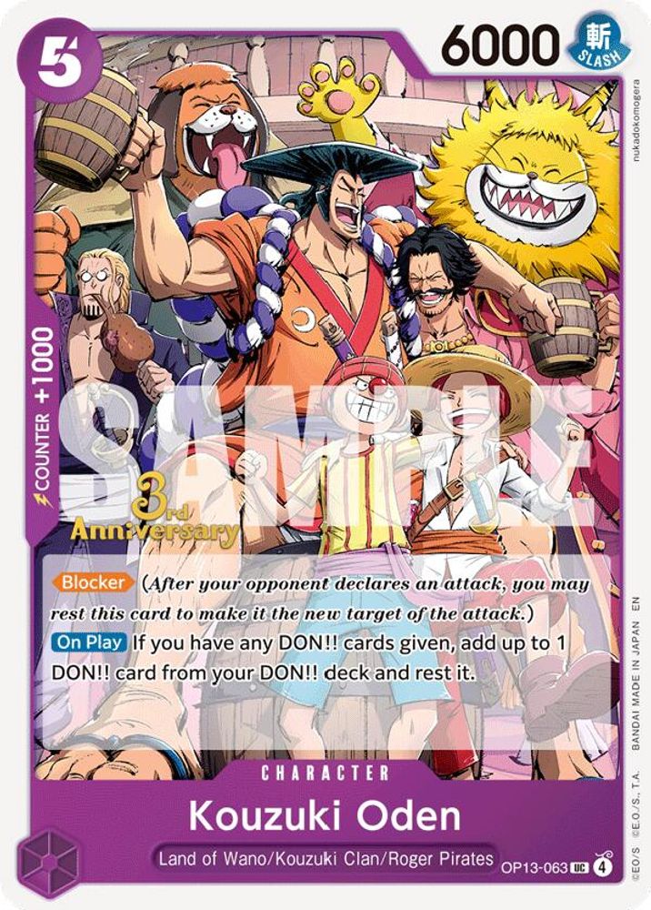 Kouzuki Oden (OP13-063) 3rd Anniversary Tournament Cards