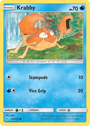 Krabby (46) Reverse Holofoil - Unbroken Bonds