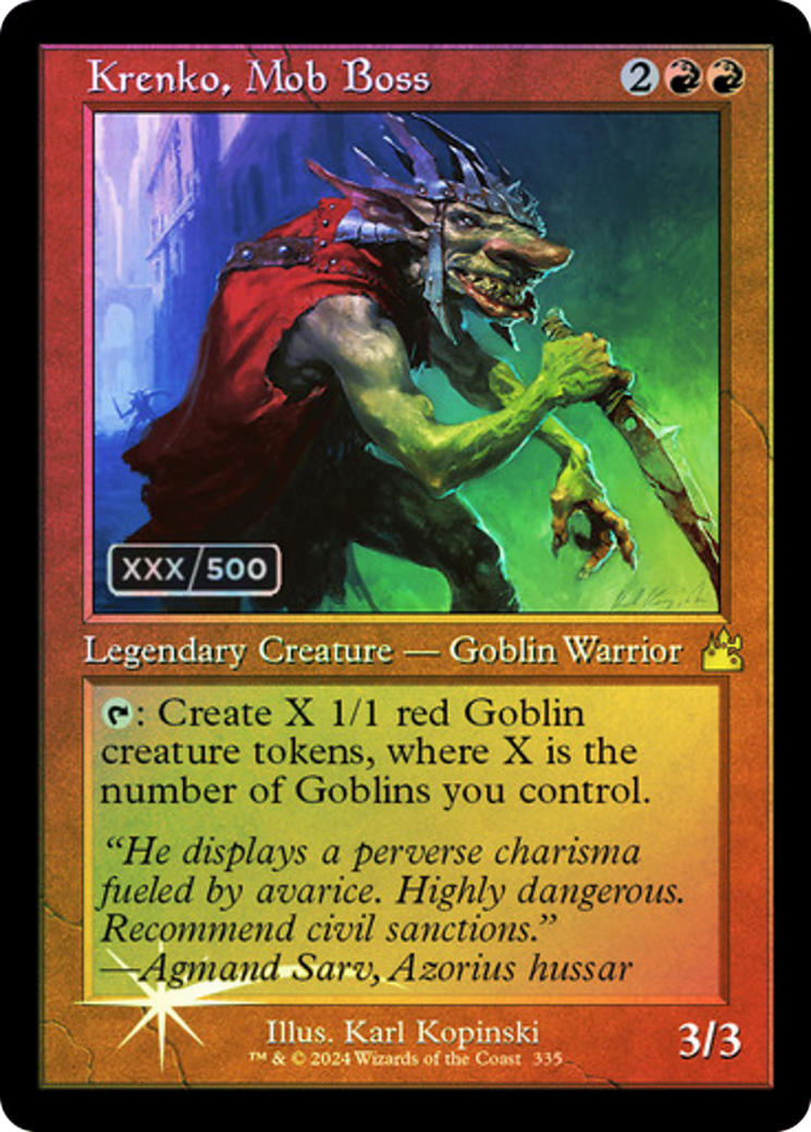 Krenko, Mob Boss (Retro) (Serial Numbered) (335) Foil - Ravnica Remastered