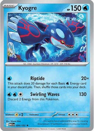 Kyogre (34) Reverse Holofoil - Mega Evolution