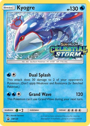 Kyogre (Prerelease) (SM129) Holofoil - Black Star Promos