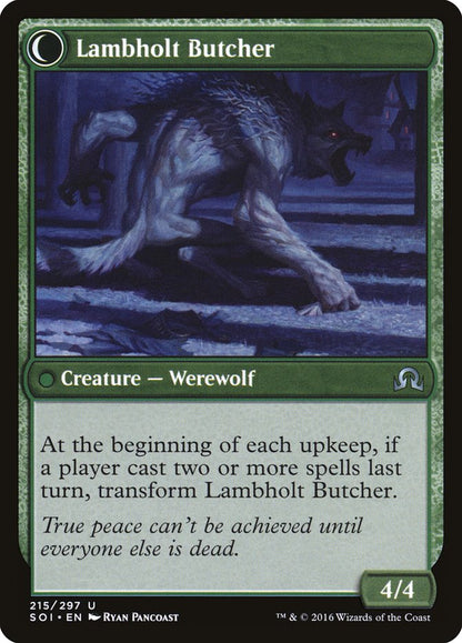 Lambholt Pacifist // Lambholt Butcher (215) Foil - Shadows over Innistrad