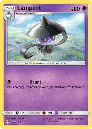 Lampent (102) Reverse Holofoil - Lost Thunder