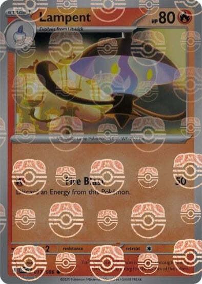 Lampent (Master Ball Pattern) (17) Reverse Holofoil - White Flare