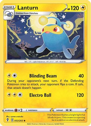 Lanturn (53) Reverse Holofoil - Evolving Skies