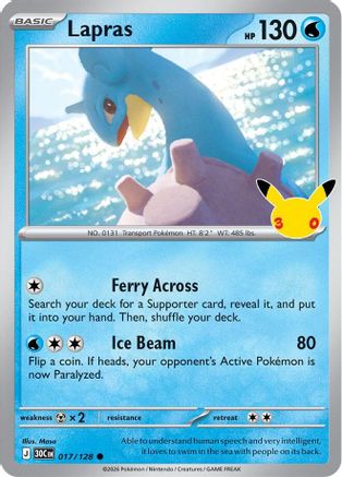 Lapras (17) Holofoil - 30th Celebration