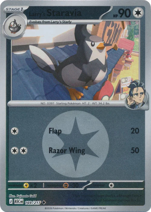 Larry's Staravia (Energy Symbol Pattern) (169) Reverse Holofoil - Ascended Heroes