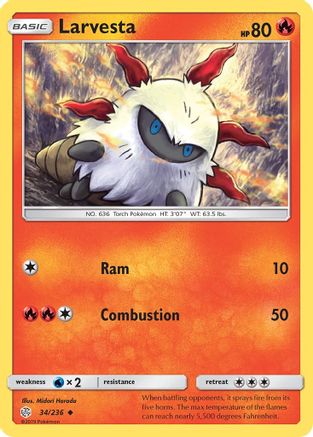 Larvesta (34) Reverse Holofoil - Cosmic Eclipse