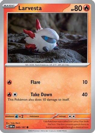 Larvesta (40) Reverse Holofoil - Obsidian Flames
