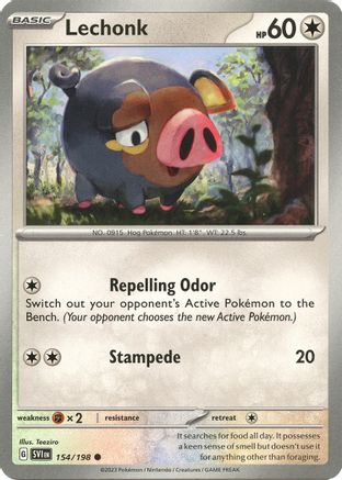 Lechonk (154) Reverse Holofoil - Scarlet & Violet