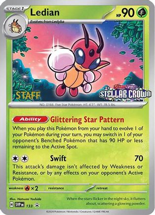 Ledian (Prerelease) [Staff] (133) Reverse Holofoil - Black Star Promos