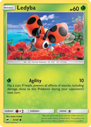 Ledyba (9) Reverse Holofoil - Burning Shadows