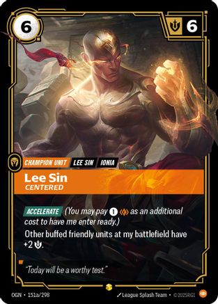 Lee Sin – Centered (Alternate Art) (151a) Foil - Origins