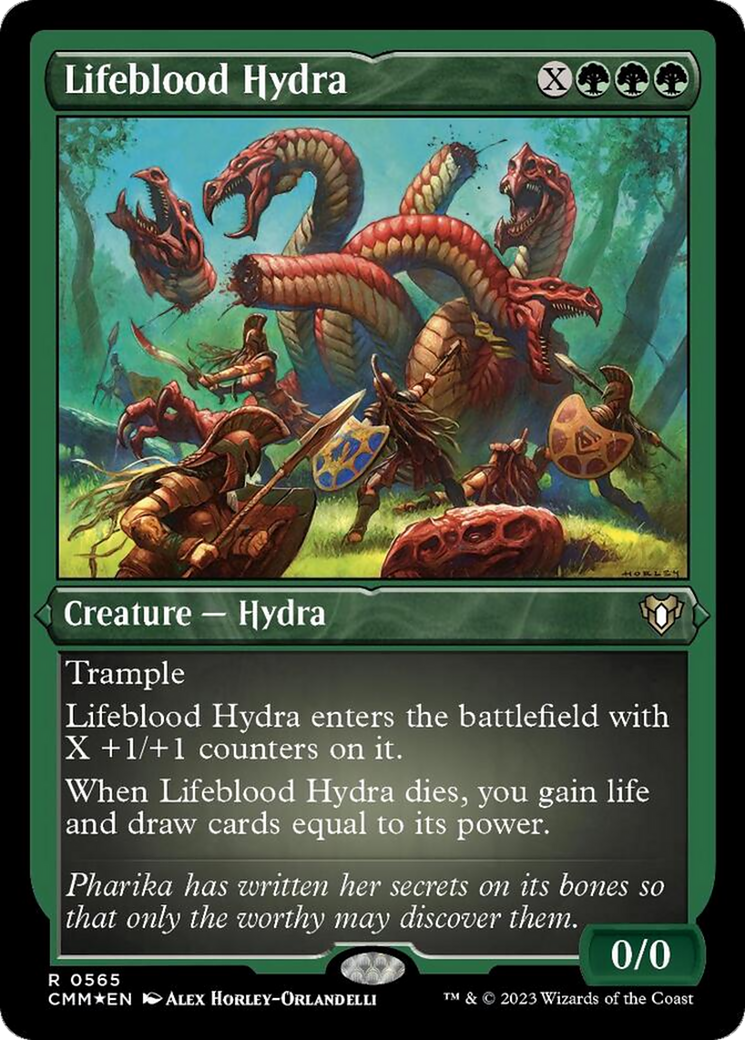 Lifeblood Hydra (565) Etched Foil - Commander Masters