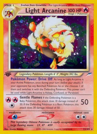 Light Arcanine (12) (1st Edition) Holofoil - Neo Destiny