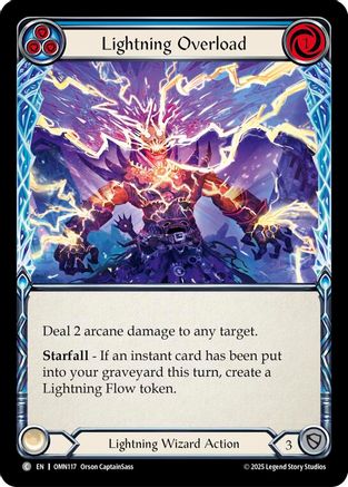 Lightning Overload (Blue) (OMN117) Rainbow Foil - Omens of the Third Age