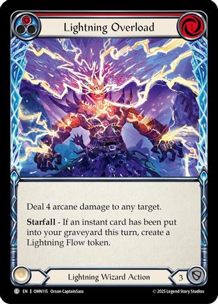 Lightning Overload (Red) (OMN115) Rainbow Foil - Omens of the Third Age