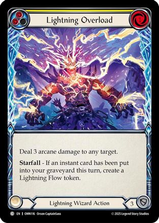 Lightning Overload (Yellow) (OMN116) Rainbow Foil - Omens of the Third Age