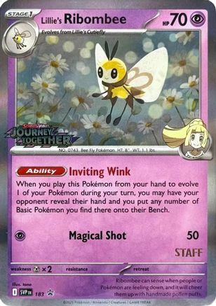 Lillie's Ribombee (Prerelease) [Staff] (183) Holofoil - Black Star Promos